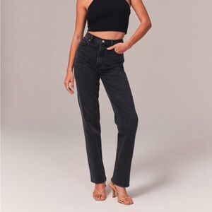 Black Wash Straight Leg Jeans
